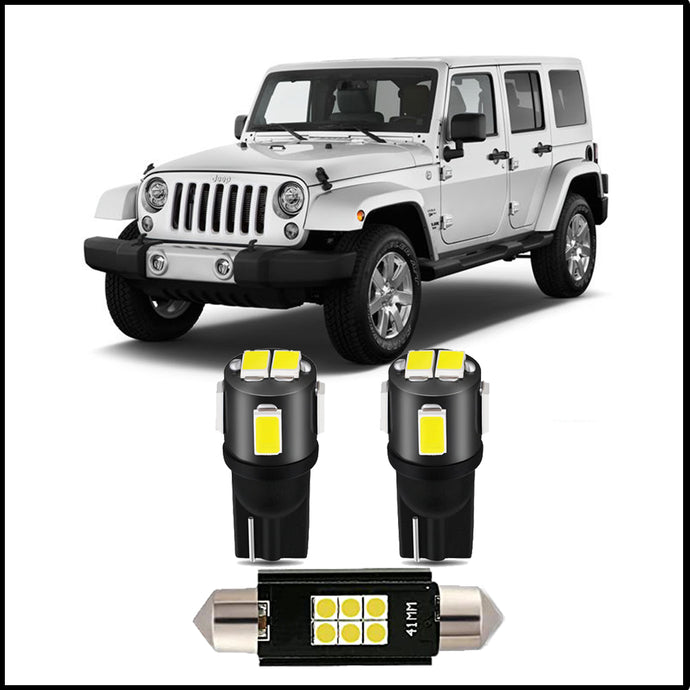 Brawlee Interior LED Dome Light Kit for 2007 -2018 Jeep Wrangler JK and JKU models